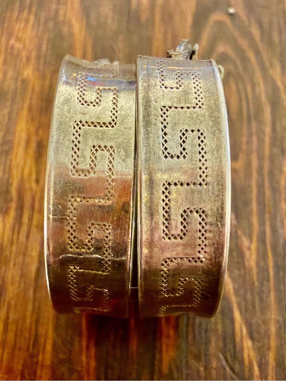 Sterling Silver Greek Key Pattern Hoop Earrings
